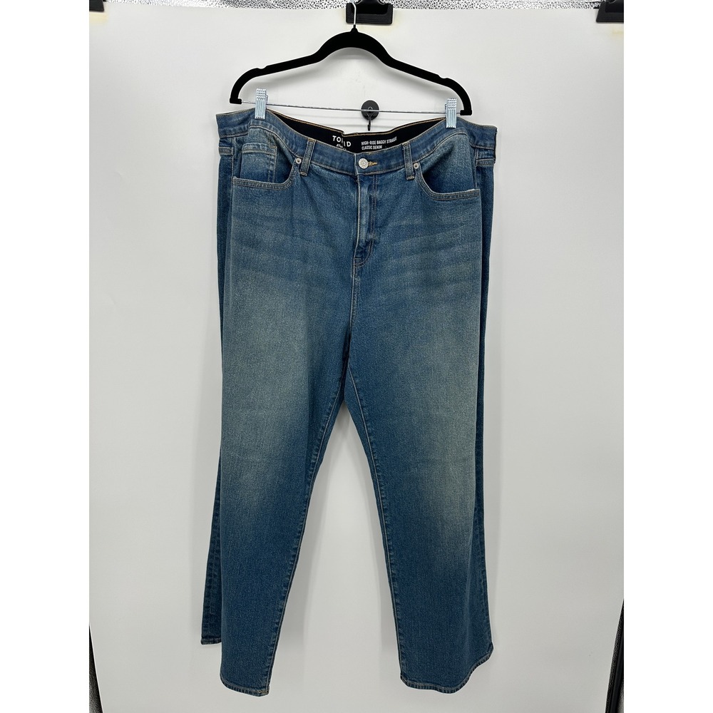 Torrid Womens 20R High-Rise Baggy Straight Classic Denim Medium Wash Blue Jeans